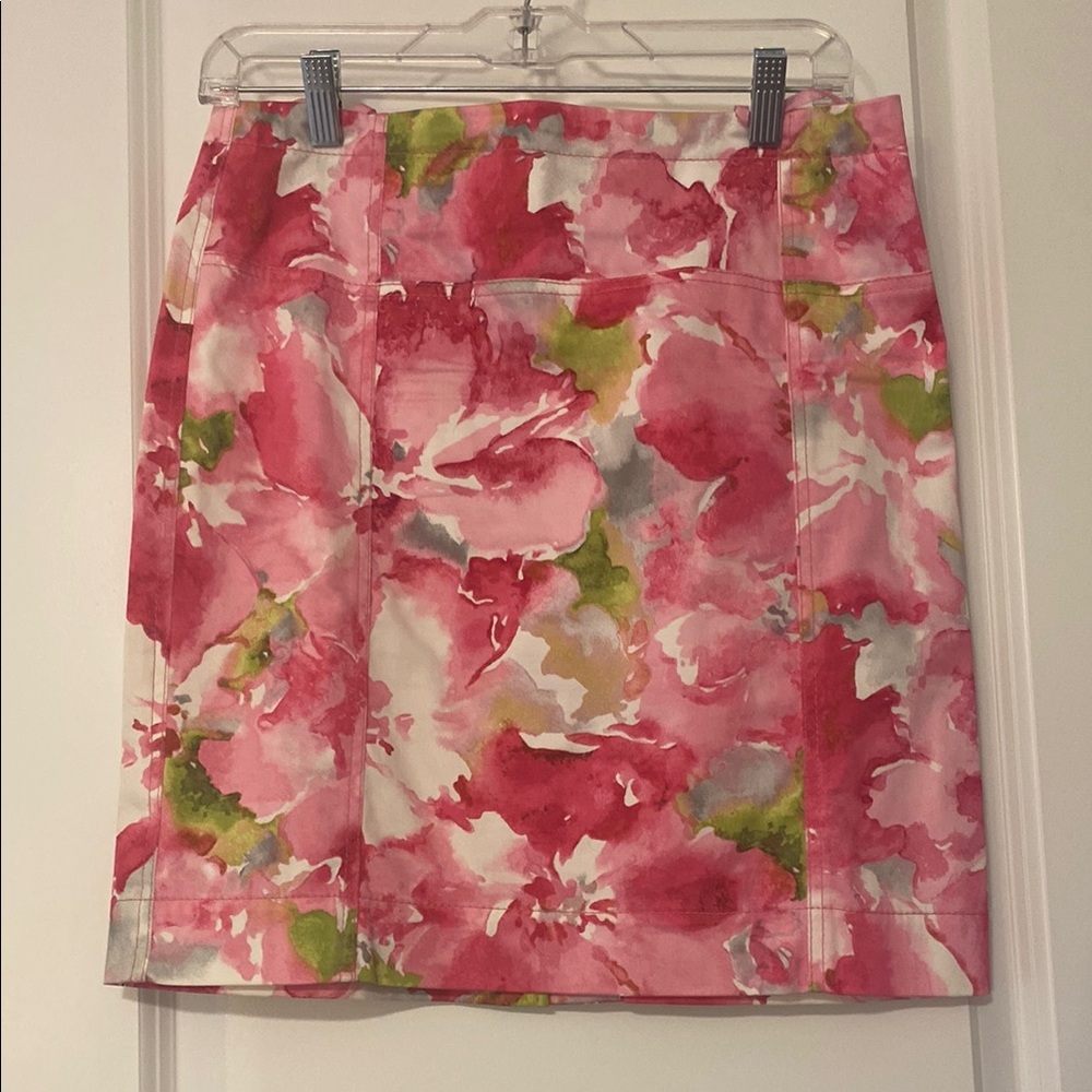 Floral Pink and Green Ann Klein Women's Skirt